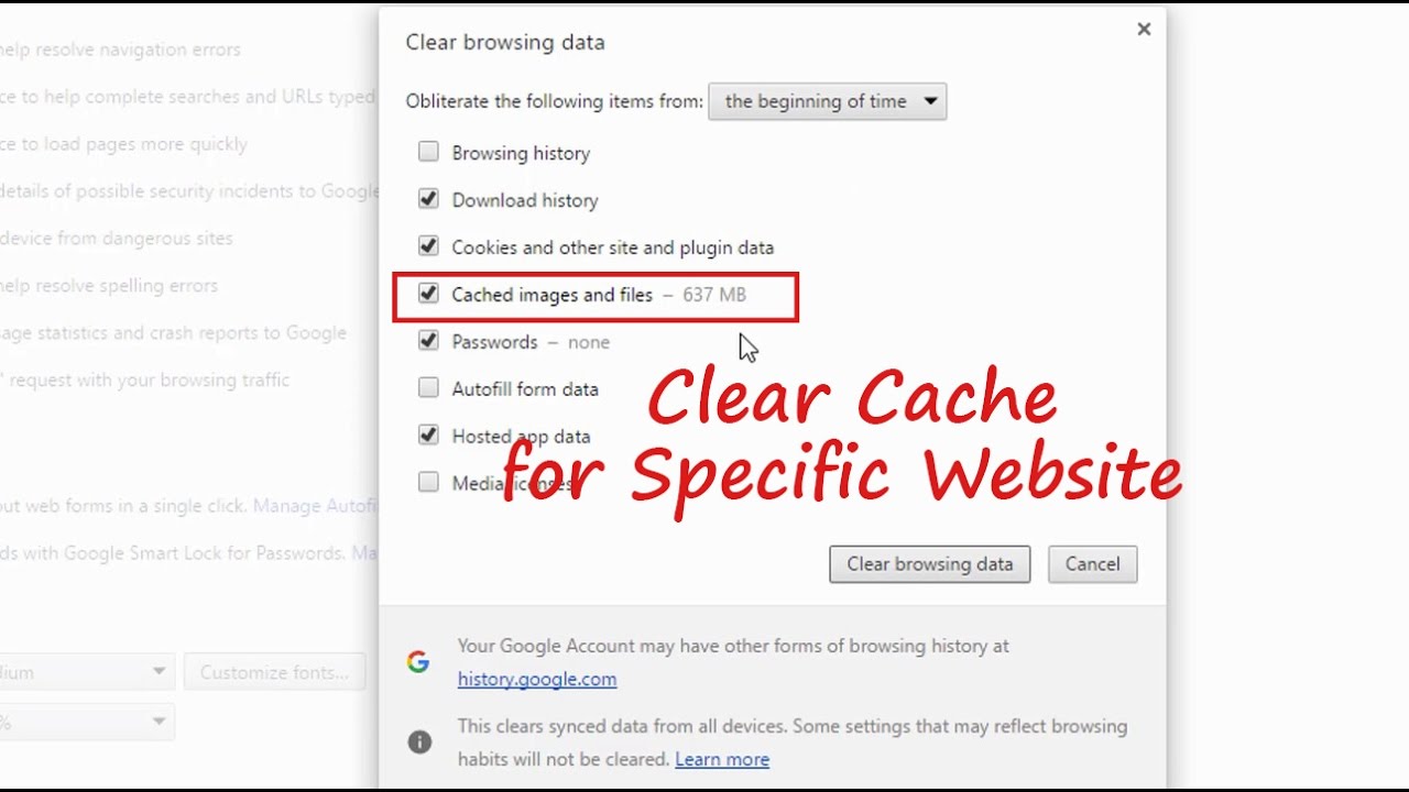 Clear Cache For One Site Chrome